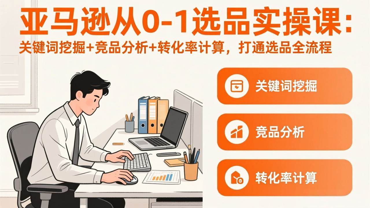 （17567期）亚马逊从0-1选品实操课(更新3月)：关键词挖掘+竞品分析+转化率计算，47节打通选品全流程-三月轻创