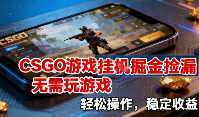 CSGO游戏挂G掘金捡漏，不需要玩游戏，操作简单，收益稳定【揭秘】-三月轻创