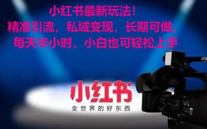 小红书最新玩法!精准引流,私域变现,长期可做,每天半小时,小白也可轻松上手【揭秘】-三月轻创