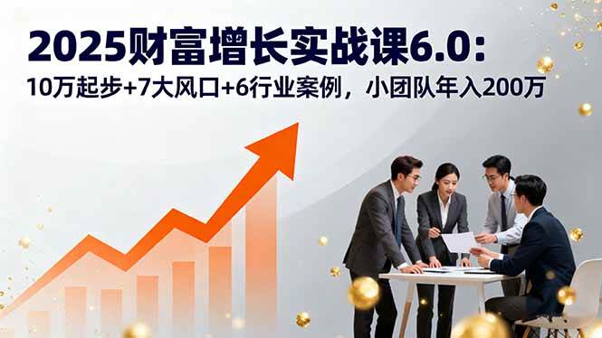 （16004期）2025财富增长实战课6.0：10万起步+7大风口+6行业案例，小团队年入200万-三月轻创