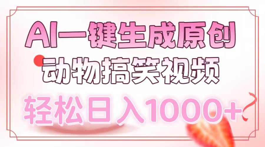 AI一键生成原创动物搞笑视频，轻松日入1000+-三月轻创