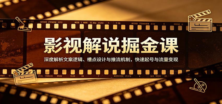 影视解说掘金课：深度解析文案逻辑、槽点设计与推流机制，快速起号与流量变现-三月轻创