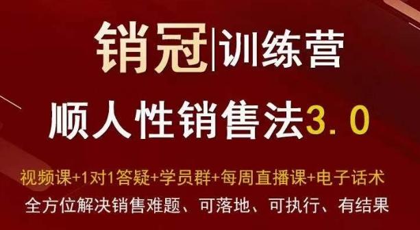 爆款！销冠训练营3.0之顺人性销售法，全方位解决销售难题、可落地、可执行、有结果-三月轻创
