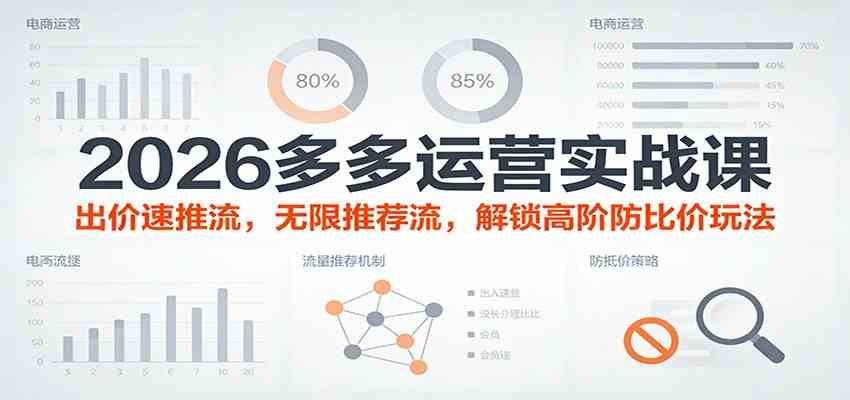 2026多多运营实战课：出价速推流，无限推荐流，解锁高阶防比价玩法（更新）-三月轻创