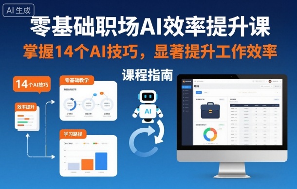 零基础职场AI效率提升课，掌握14个AI技巧，显著提升工作效率-三月轻创