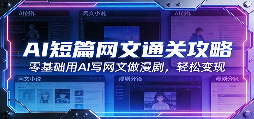 AI短篇网文通关攻略：零基础用AI写网文做漫剧，轻松变现-三月轻创