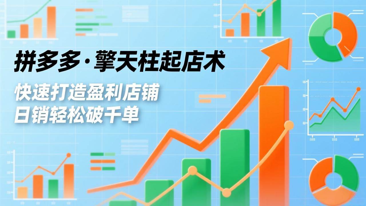 （17715期）拼多多·擎天柱起店术3.0(更新)，爆流布局、利润起飞、不断流，快速打造盈利店铺，日销破千单-三月轻创