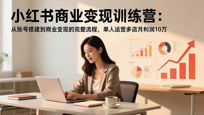 （16698期）小红书商业变现训练营：从账号搭建到商业变现的完整流程，单人运营多店月利润10万-三月轻创