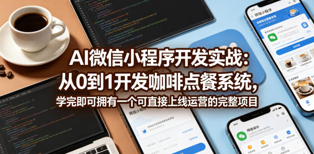 AI微信小程序开发实战:从0到1开发咖啡点餐系统,学完即可拥有一个可直接上线运营的完整项目-三月轻创