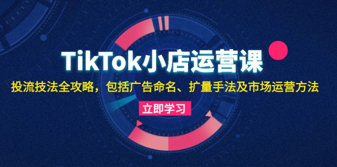 TikTok小店运营课：投流技法全攻略，包括广告命名 扩量手法及市场运营方法-三月轻创