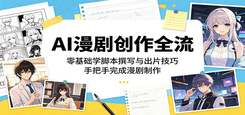 AI漫剧创作全流:零基础学脚本撰写与出片技巧,手把手完成漫剧制作-三月轻创