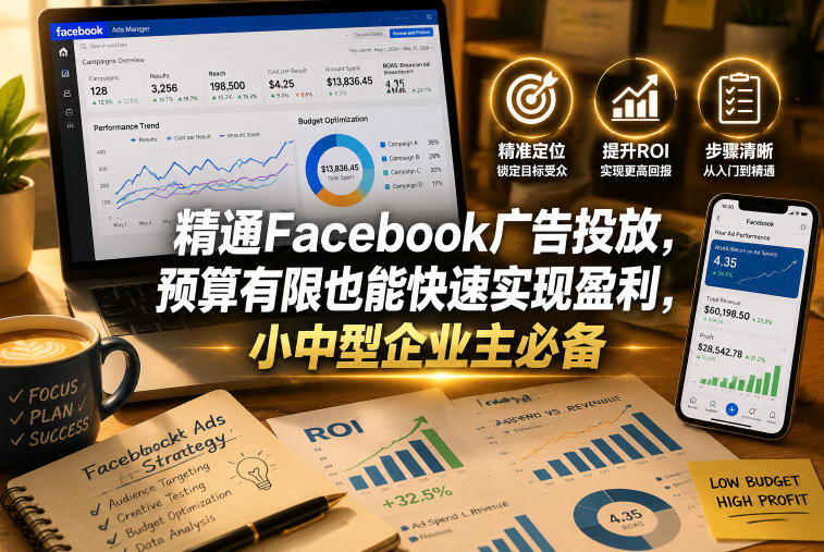 精通Facebook广告投放,预算有限也能快速实现盈利,小中型企业主必备【原创双语字幕】-三月轻创