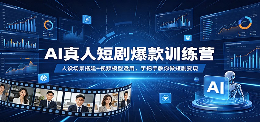 AI真人短剧爆款训练营：人设场景搭建+视频模型运用，手把手教你做短剧变现-三月轻创