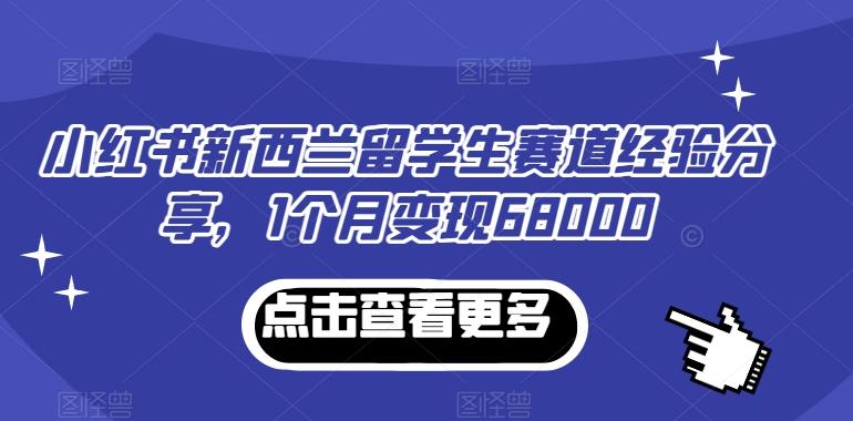 小红书新西兰留学生赛道经验分享，1个月变现68000【揭秘】-三月轻创