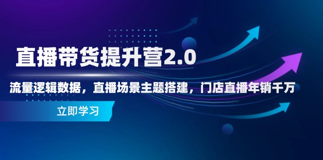 直播带货提升营2.0:流量逻辑数据,直播场景主题搭建,门店直播年销千万-三月轻创