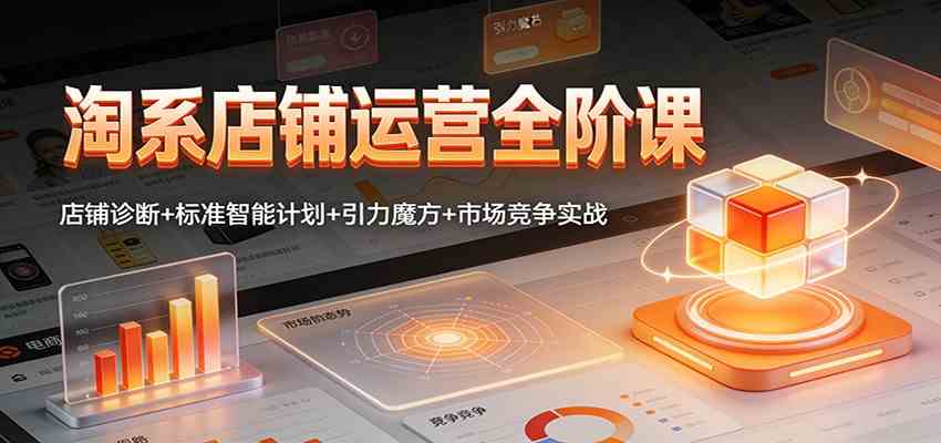 淘系店铺运营全阶课：店铺诊断+标准智能计划+引力魔方+市场竞争实战-三月轻创