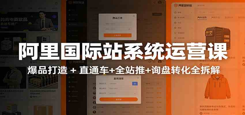 阿里国际站运营实战课：从店铺布局到TOP10旺铺，数据化运营，推广全攻略-三月轻创