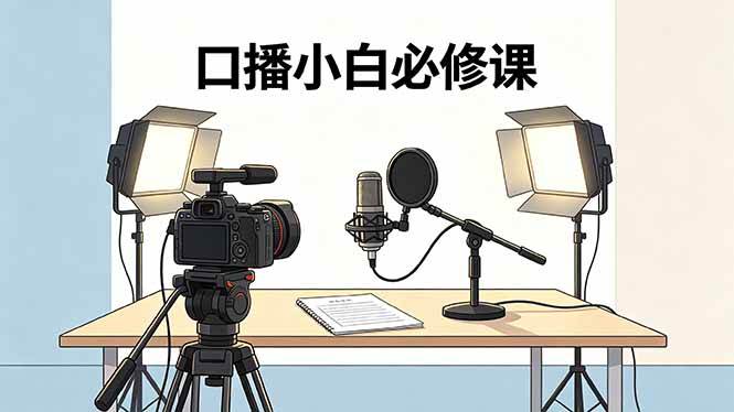 （18428期）口播小白必修课：录像收音灯光设备+脚本撰写，搭专业级录制场景-三月轻创