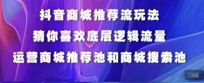 抖音商城运营课程，猜你喜欢入池商城搜索商城推荐人群标签覆盖-三月轻创