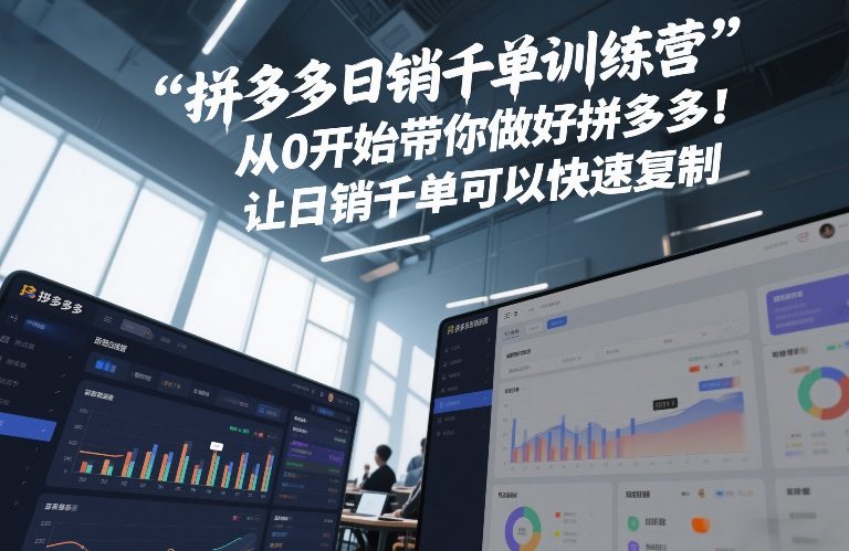 拼多多日销千单训练营，从0开始带你做好拼多多，让日销千单可以快速复制(更新26年4月)-三月轻创