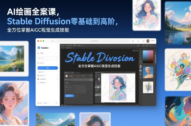 AI绘画全案课，Stable Diffusion零基础到高阶，全方位掌握AIGC视觉生成技能-三月轻创