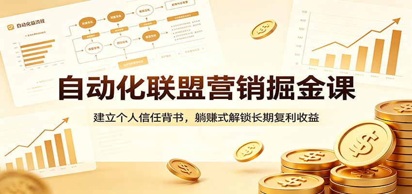 自动化联盟营销掘金课：建立个人信任背书，躺赚式解锁长期复利收益-三月轻创