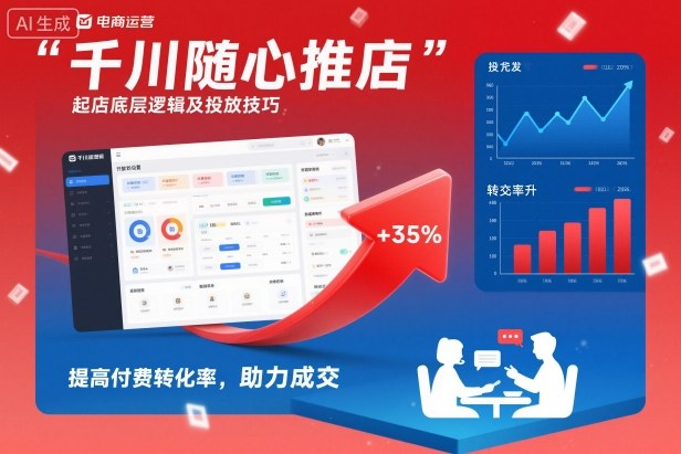 千川随心推起店底层逻辑及投放技巧，提高付费转化率，助力成交-三月轻创