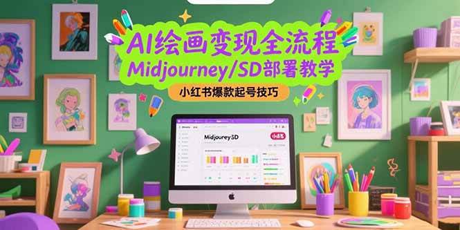 （15324期）AI绘画变现全流程，Midjourney/SD部署教学，小红书爆款起号技巧-三月轻创