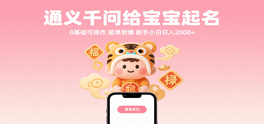 通义千问给宝宝起名 0基础可操作 接单到爆 新手小白日入2000+-三月轻创