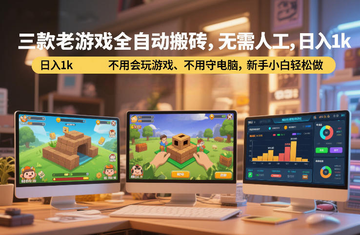 三款老游戏全自动搬砖，无需人工，日入1k，不用会玩游戏、不用守电脑，新手小白轻松做【揭秘】-三月轻创