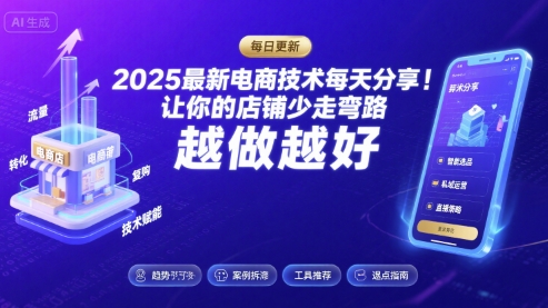 2025最新电商技术每天分享，让你的店铺少走弯路，越做越好(更新11月)-三月轻创