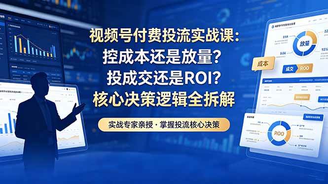 （18462期）视频号付费投流实战课-5月：控成本还是放量？投成交还是ROI？核心决策逻辑全拆解-三月轻创