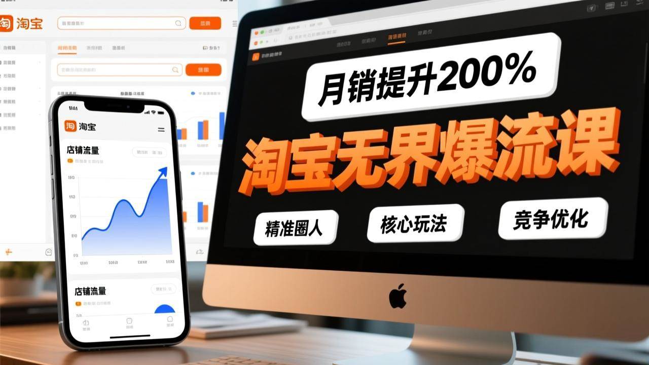 （17132期）淘宝无界爆流课，精准圈人、核心玩法、竞争优化，快速引爆店铺流量，月销提升200%-三月轻创