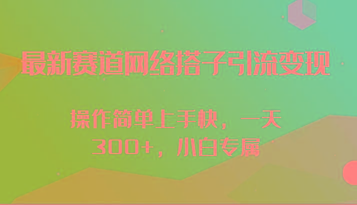 最新赛道网络搭子引流变现!!操作简单上手快，一天300+，小白专属-三月轻创