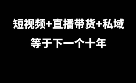 短视频+直播带货+私域等于下一个十年，大佬7年实战经验总结-三月轻创