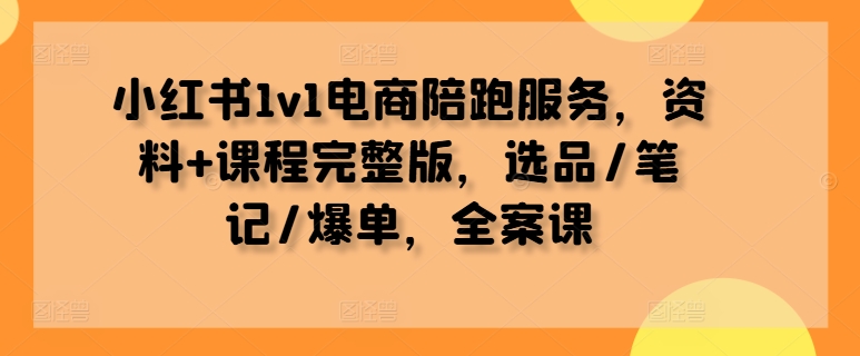 小红书1v1电商陪跑服务，资料+课程完整版，选品/笔记/爆单，全案课-三月轻创