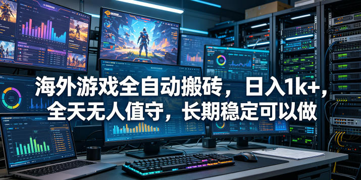 海外游戏全自动搬砖项目,日入1k+,全天无人值守,长期稳定可以做【揭秘】-三月轻创