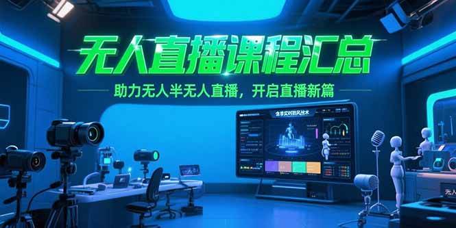 （15218期）无人直播课程汇总，含非实时防风技术，助力无人半无人直播，开启直播新篇-三月轻创