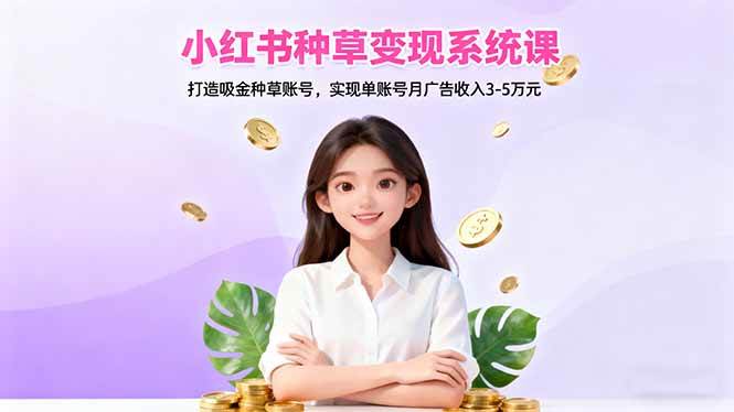 （16468期）小红书种草变现系统课：打造吸金种草账号，实现单账号月广告收入3-5万元-三月轻创