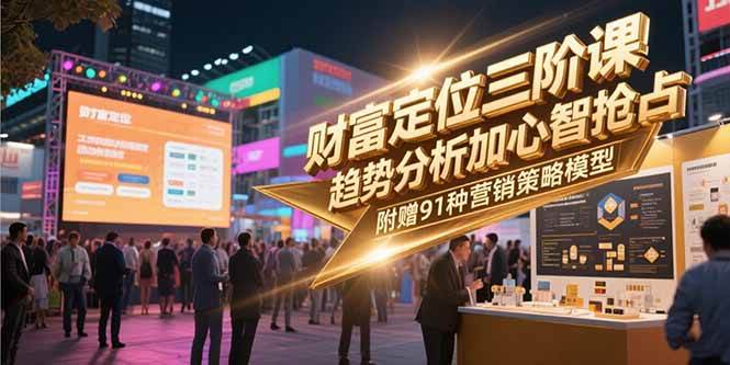 （15219期）财富定位三阶课，趋势分析加心智抢占，附赠91种营销策略模型-三月轻创