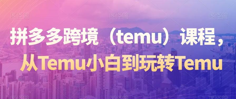 拼多多跨境（temu）课程，从Temu小白到玩转Temu-三月轻创
