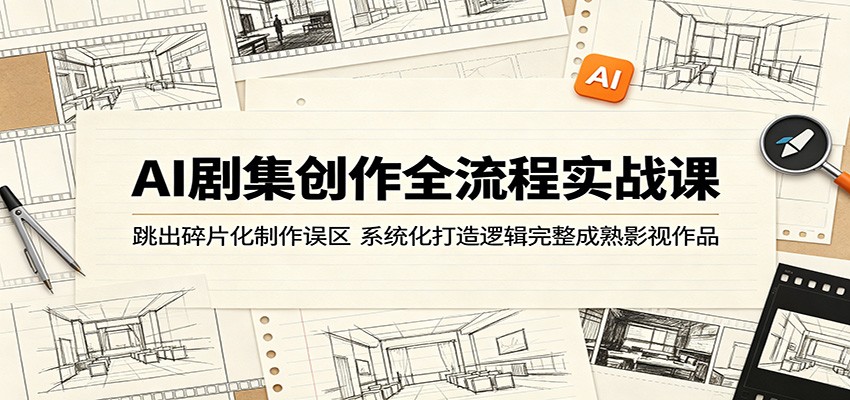 AI剧集创作全流程实战课:跳出碎片化制作误区,系统化打造逻辑完整成熟影视作品-三月轻创
