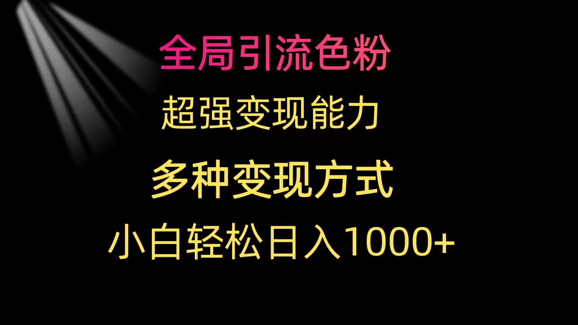 (9680期)全局引流色粉 超强变现能力 多种变现方式 小白轻松日入1000+-三月轻创