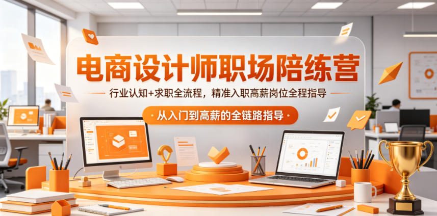 电商设计师职场陪练营，行业认知+求职全流程，精准入职高薪岗位全程指导-三月轻创