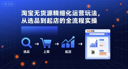 淘宝无货源精细化运营玩法，从选品到起店的全流程实操-三月轻创