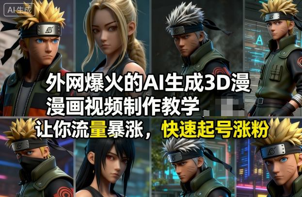 外网爆火的AI生成3D漫画视频制作教学，让你流量暴涨，快速起号涨粉！-三月轻创