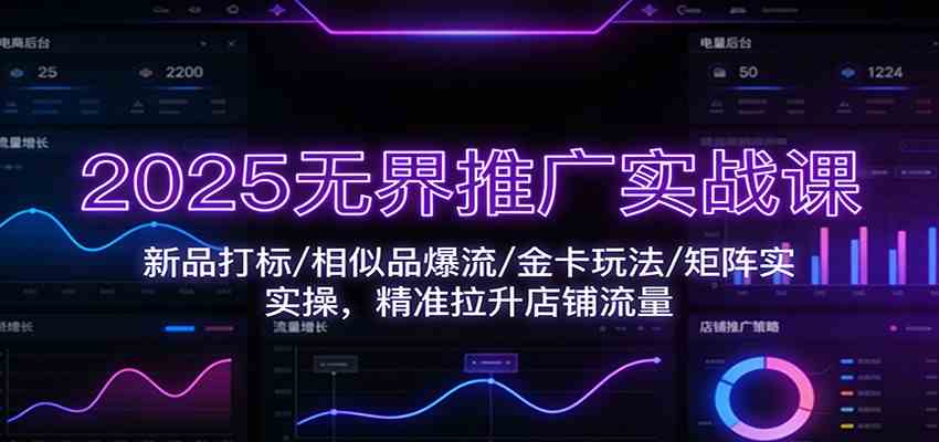 2025无界推广实战课：新品打标/相似品爆流/金卡玩法/矩阵实操，精准拉升店铺流量-三月轻创