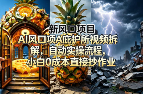 新风口项目AI庇护所视频拆解，自动实操流程，小白0成本直接抄作业-三月轻创