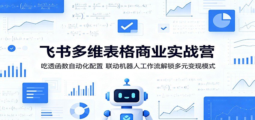 飞书多维表格商业实战营:吃透函数自动化配置,联动机器人工作流解锁多元变现模式-三月轻创