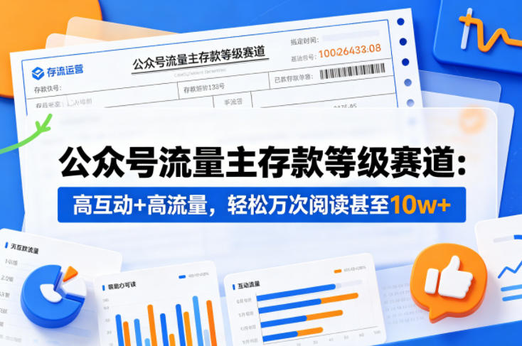 公众号流量主之存款等级赛道，高互动+高流量，轻松达到万次阅读，甚至10w+-三月轻创